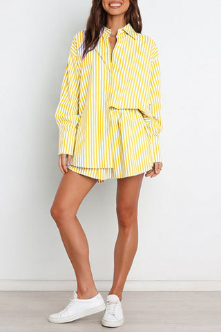 Striped Shirt and Short Set