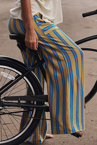 Striped Wide-Leg Casual Pants