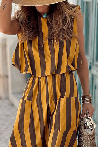 Sleeveless Striped Maxi Dress