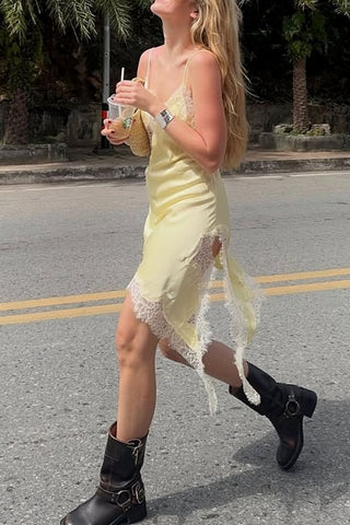 Lace-Trim Asymmetrical Cami Top