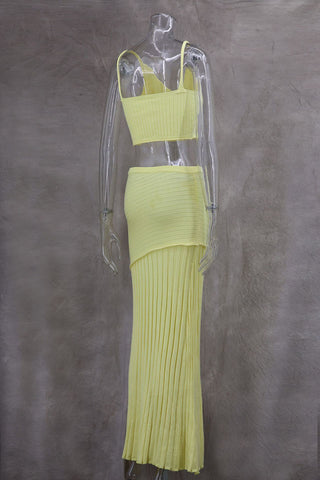 Pleated Skirt and Crop Top Set