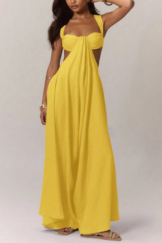 Cutout Jumpsuit with Flowing Skirt