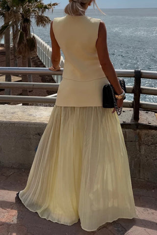 Elegant Button-Detail Skirt Set