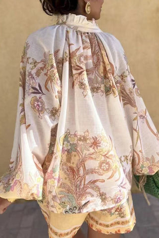 Floral Button-Front Short Set