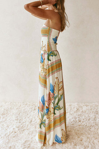 Floral Strapless Maxi Dress