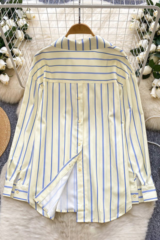 Striped Button-Front Shirt