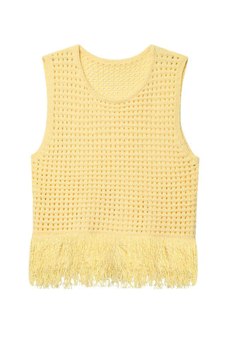 Fringe Hem Crochet Tank Top