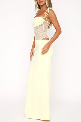 Elegant Maxi Dress with Lace Detail
