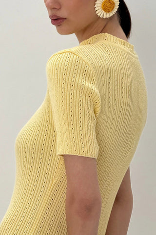 Tie-Front Ribbed Casual Dress