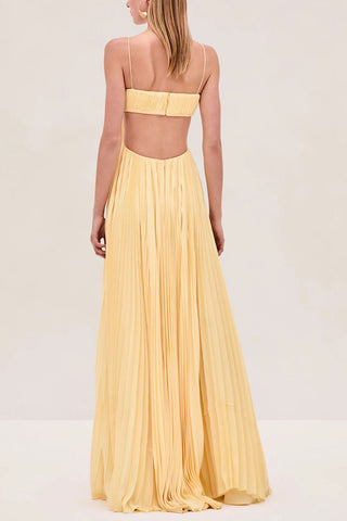 Elegant Pleated Maxi Sundress