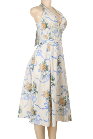 Floral Halter Midi Dress