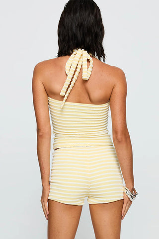 Striped Halter Top and Shorts Set