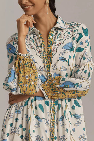 Floral Printed Midi Dress with Slits