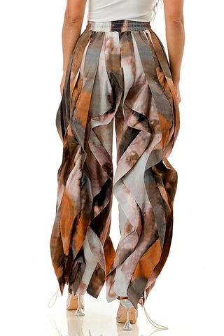 Artistic Flow Wide-Leg Casual Pants