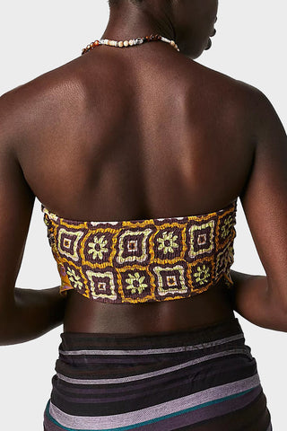 Abstract Print Strapless Tank Top