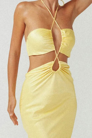 Strapless Cutout Casual Dress
