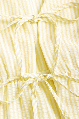 Striped Tie-Front Pants Set