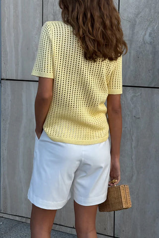 Perforated Polo Tank Top