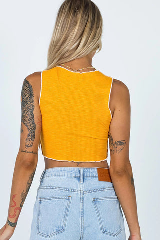 Contrast Stitching Sleeveless Top
