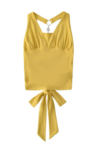 Halter Neck Embellished Tank Top