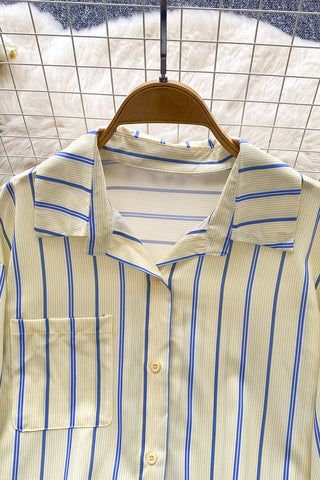 Striped Button-Front Shirt