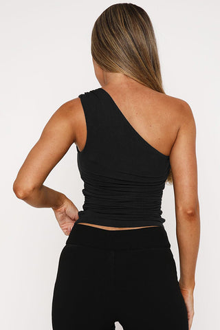 Asymmetrical Pearl-Accent Tank Top