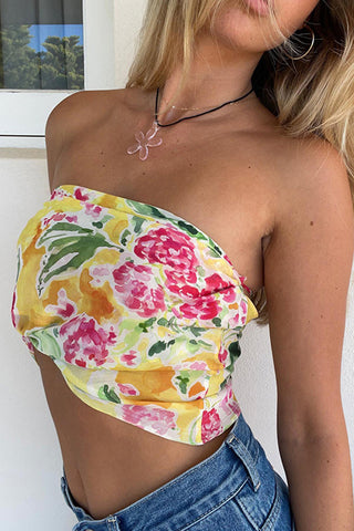Halter Neck Floral Tank Top