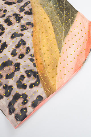 Studded Patchwork Mini Skirt