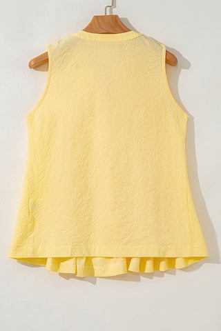 Bow Tie Pleated Sleeveless Top