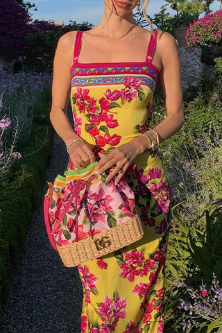 Floral Print Midi Vacation Dress