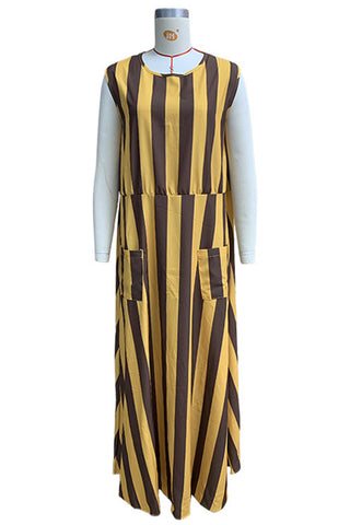 Sleeveless Striped Maxi Dress