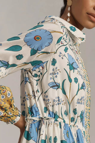 Floral Printed Midi Dress with Slits