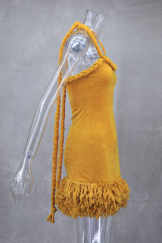 Textured Fringe Casual Dress