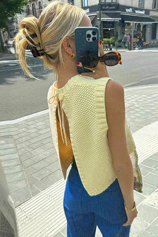 Open-Back Knit Sweater