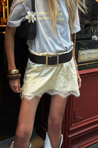 Lace Hem Mini Skirt
