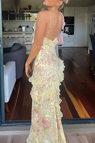 Sleeveless Ruffled Maxi Dress