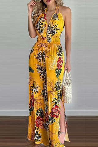 Tropical Halter Jumpsuit