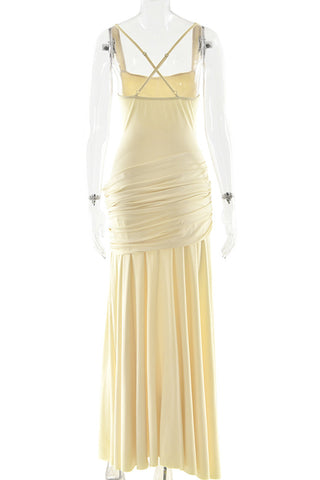 Ruched Strappy Maxi Dress