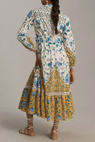 Floral Printed Midi Dress with Slits