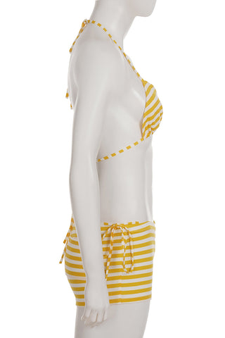 Striped Tie-Back Bikini Set