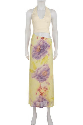Floral Halter Maxi Dress
