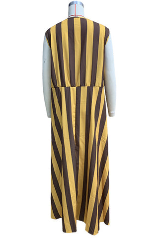 Sleeveless Striped Maxi Dress