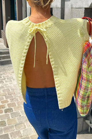 Open Back Knit Top