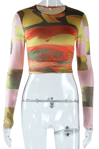 Artistic Print Long Sleeve T-Shirt
