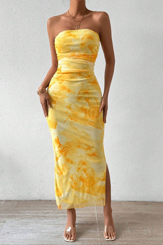 Strapless Tie-Dye Dress