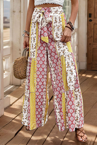 Wide-Leg Printed Casual Pants