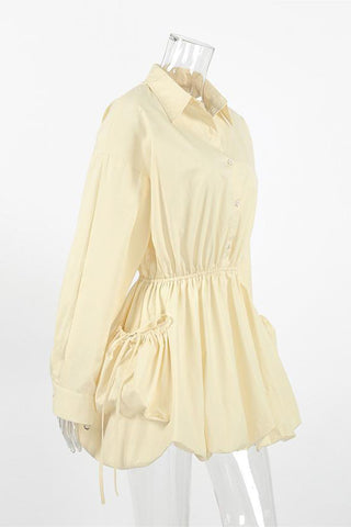 Relaxed Fit Button-Front Casual Dress