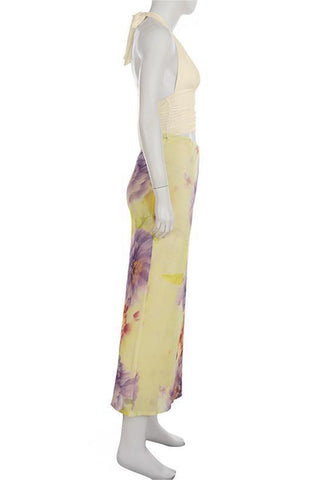 Floral Halter Maxi Dress