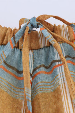 Elastic-Waist Plaid Casual Pants