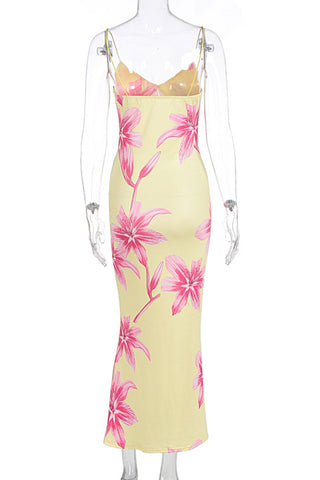 Floral Print Spaghetti Strap Dress